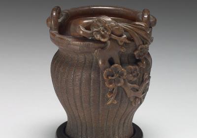 图片[2]-Carved rhinoceros horn in the shape of a flower basket, Qing dynasty, 18th century-China Archive